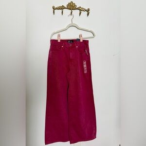 GAP High Rise Wide-Leg Jeans in Deep Pink